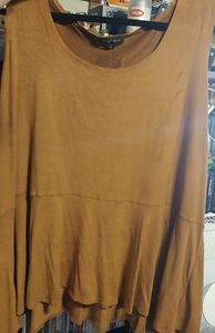 Faux suede peplum tank top